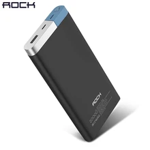 Rock 20000mah Power Bank for iPhone 8 7 6 plus Backup Charger Polymer Powerbank 20000 mah External Battery Portable for Samsung