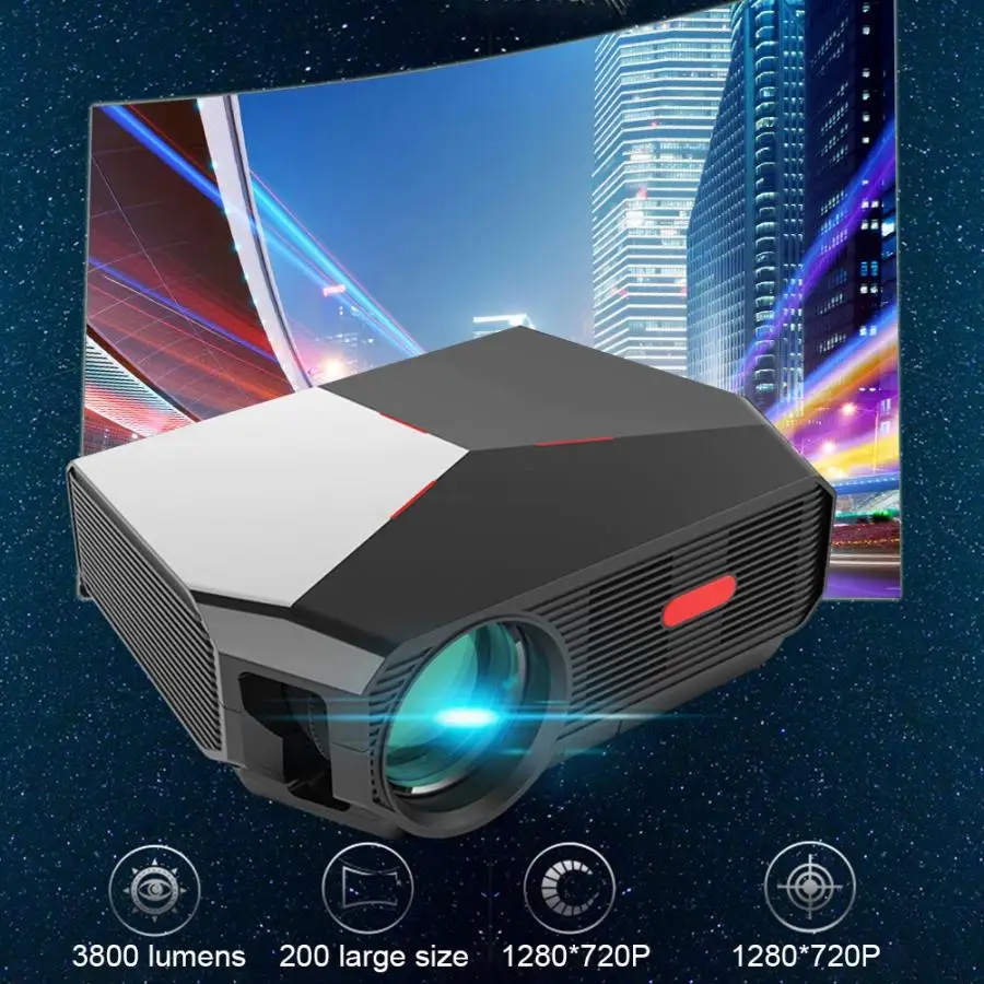

Portable 720P High Definition Mobile Phone High Brightness Projector 100-240V back projection