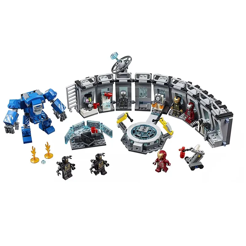 

2019 Marvel Avengers Super Heroes Iron Man Hall of Armour Figures Building Blocks Bricks Kids Toys Compatible With Legoing 76125