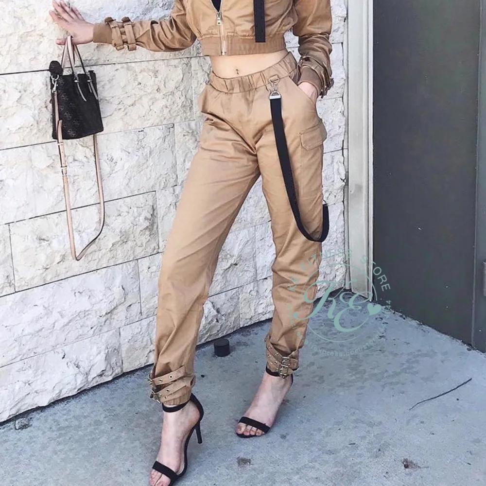 KE хипстеры stilo de calle pantalon cintura alta con hebillas Спорт femme Pantalon фитнес брюки для девочек спортивные штаны