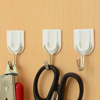 

6PCS Home Creative Mini Flocking Clothes Hanger Easy Hook Closet Organizer Sundries Hanger Sticky Robe Hooks Bathroom Hardware