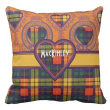 Soft Mackinley Clan Plaid Scottish Kilt Tartan Throw Cushion Cover (Size: 45x45cm) Free Shipping