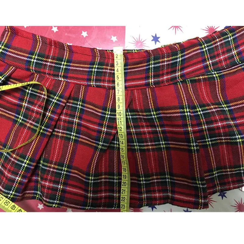 UPHYD Sexy Cosplay Fashion Top+Plaid Skirt Women Sexy Schoolgirl Role Play Dress School Girl Costume E407