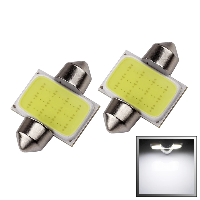 2pcs 31mm 12 Chips COB Led Lamp Festoon Dome Auto c5w led car bulbs interior Lights Car Light