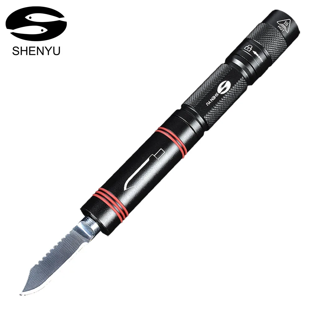 

SHENYU Muti-function LED Flashlight with Attack Bezel and Knife 2000 Lumens Emergency and Self-defense Outdoor Camping Hiking