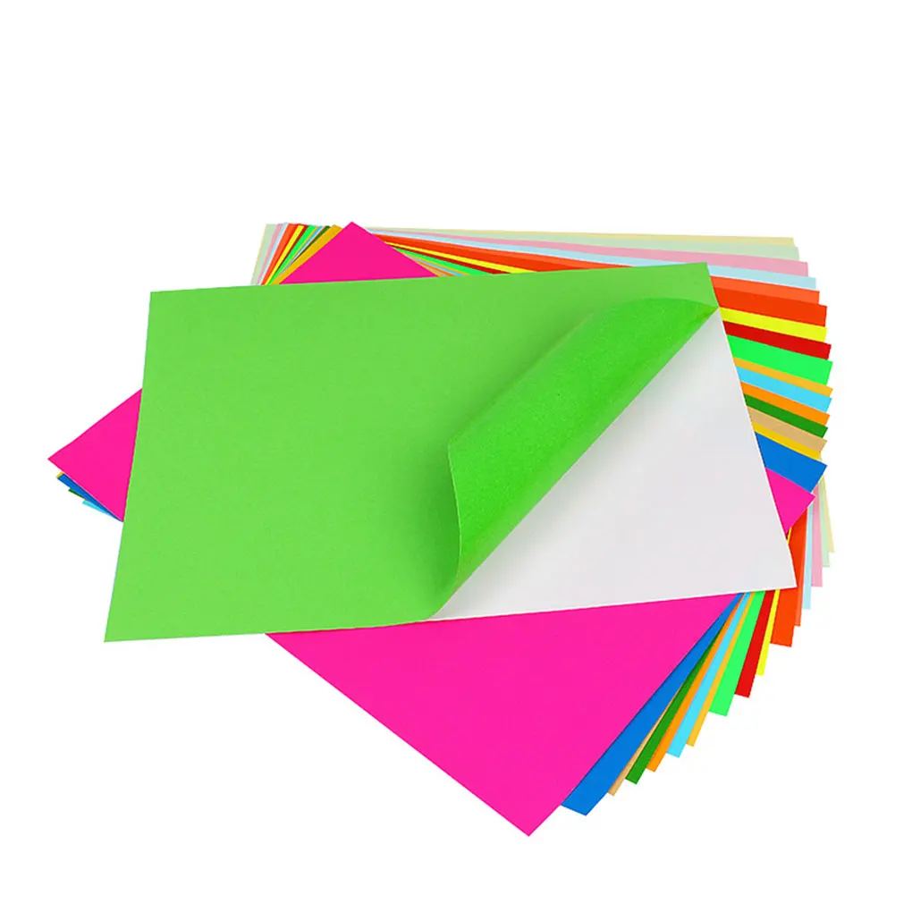 100 Pcs Colorful A4 Adhesive Sheets Floral Sticky Self Backed Craft