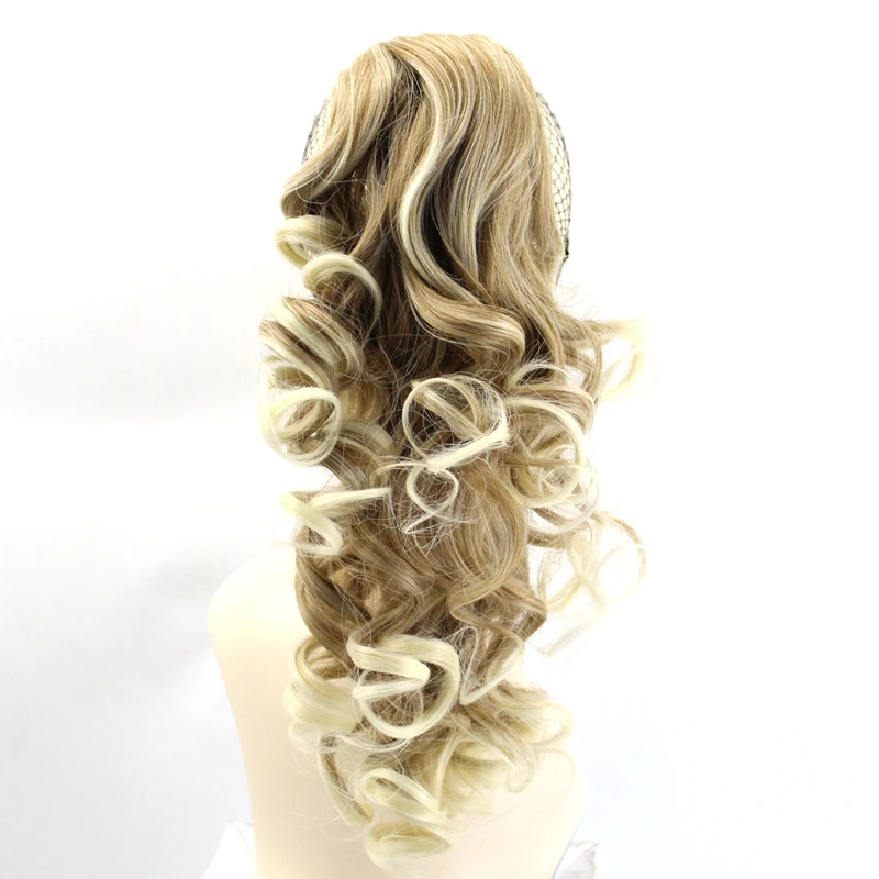  JOY&BEAUTY 24inch Long Kinky Curly Ponytail Drawstring Hair Heat Resistant Clip In Hair Extensions 