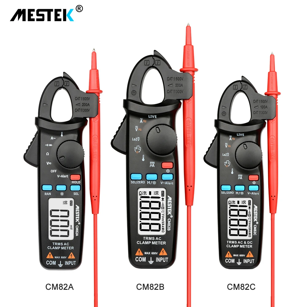MESTEK Цифровые токоизмерительные клещи переменного/постоянного тока, измеритель напряжения, Автоматический диапазон истинных среднеквадратичных значений емкости, Бесконтактный мультиметр лучше, чем UT210