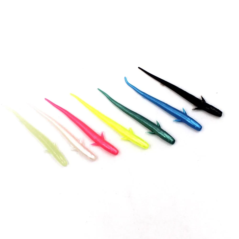 10pcs//lot Mudfish Jelly Worm Soft Plastic Artificial Grub Glow 7cm Fishing Lure