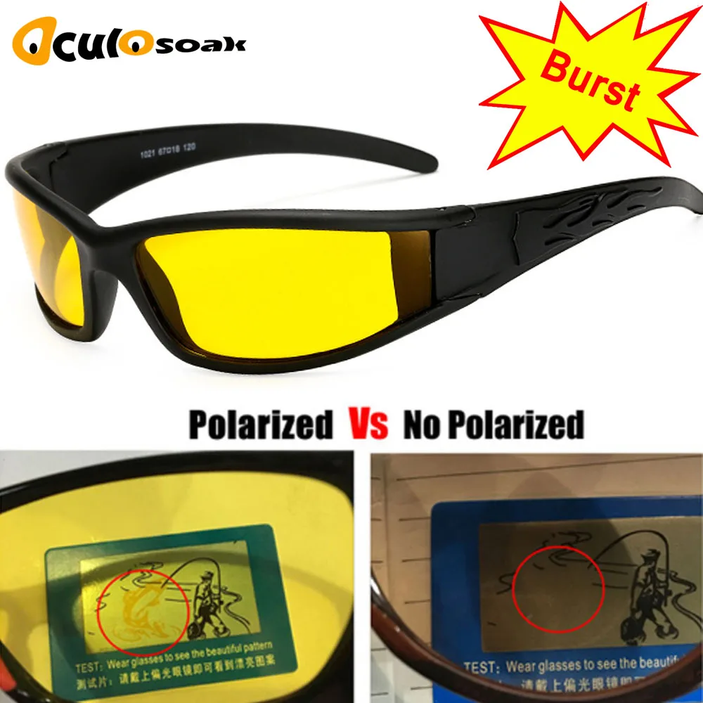Yellow Polarized Sunglasses Men Night Vision Anti-glare Glasses Brand Designer Women Spectacles Car Drivers Goggles For Men