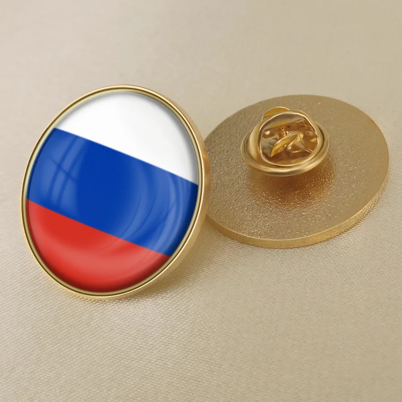 Брошь в виде герба Российской Федерации с российским флагом|Броши| |