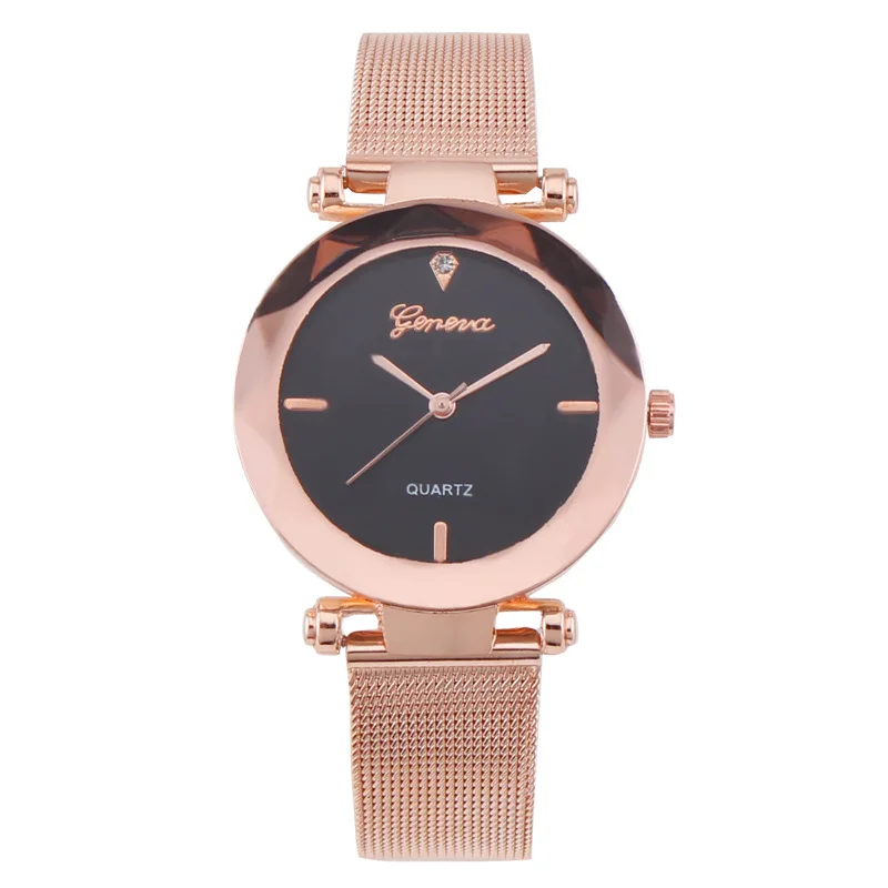 

Shaking Sound Live Explosion Models, Korea Fashion Trend with Net Belt Diamond Set Watch Quartz Watch Relogio Feminino