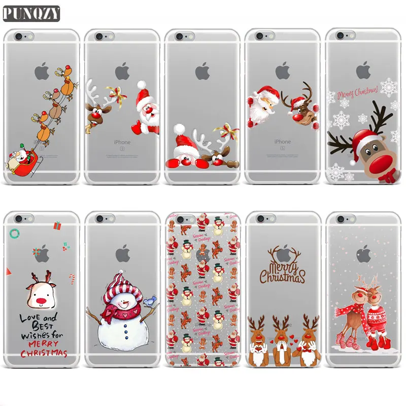 

Christmas New Year gifts elk snow phone Case For iphon 11 PRO XR 6s 7 Plus 5s X XS MAX TPU Silicone Case for huawei P30 P20 Lite