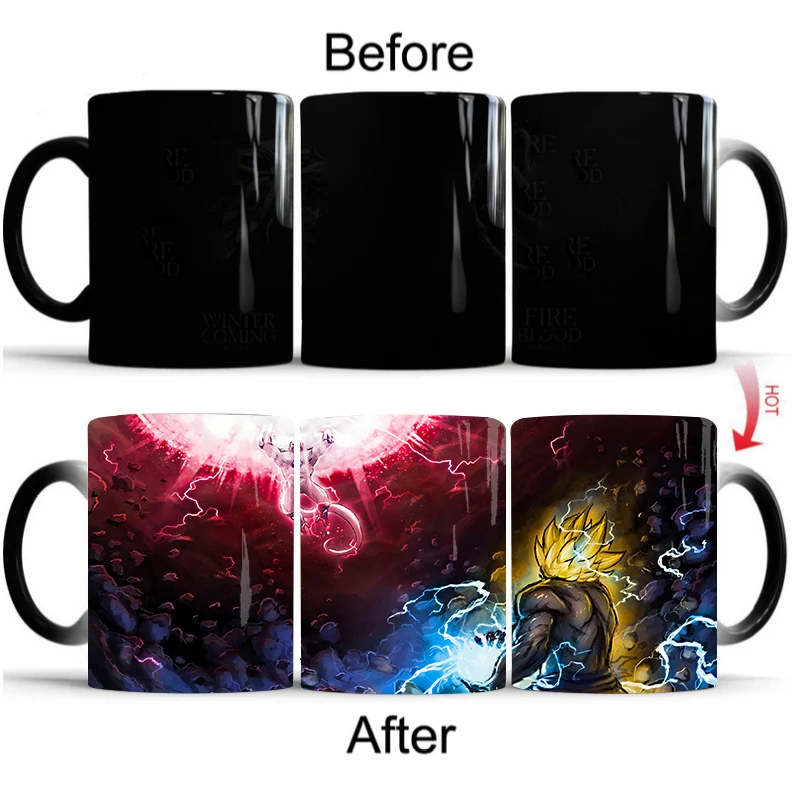 

Whitelf Anime Dragon Ball Mug Heat Sensitive Color Changing Coffee Mug Ceramic Magic Cup