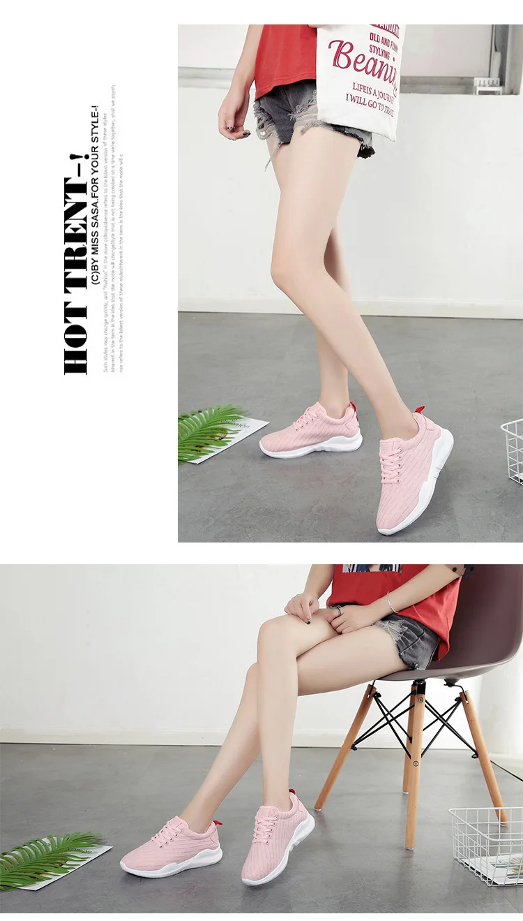 Женская обувь без каблука Прогулки Спортивная обувь для фитнеса дышащий вязать женские туфли на платформе моде бег трусцой удобные тапки