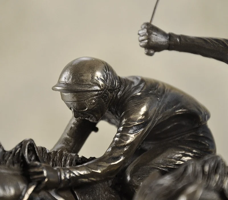 الكلاسيكية سباق الخيل الفارس النحت اليدوية الراتنج و النحاس تمثال وسام تذكار هدية فن و حرفة حلية الرياضية