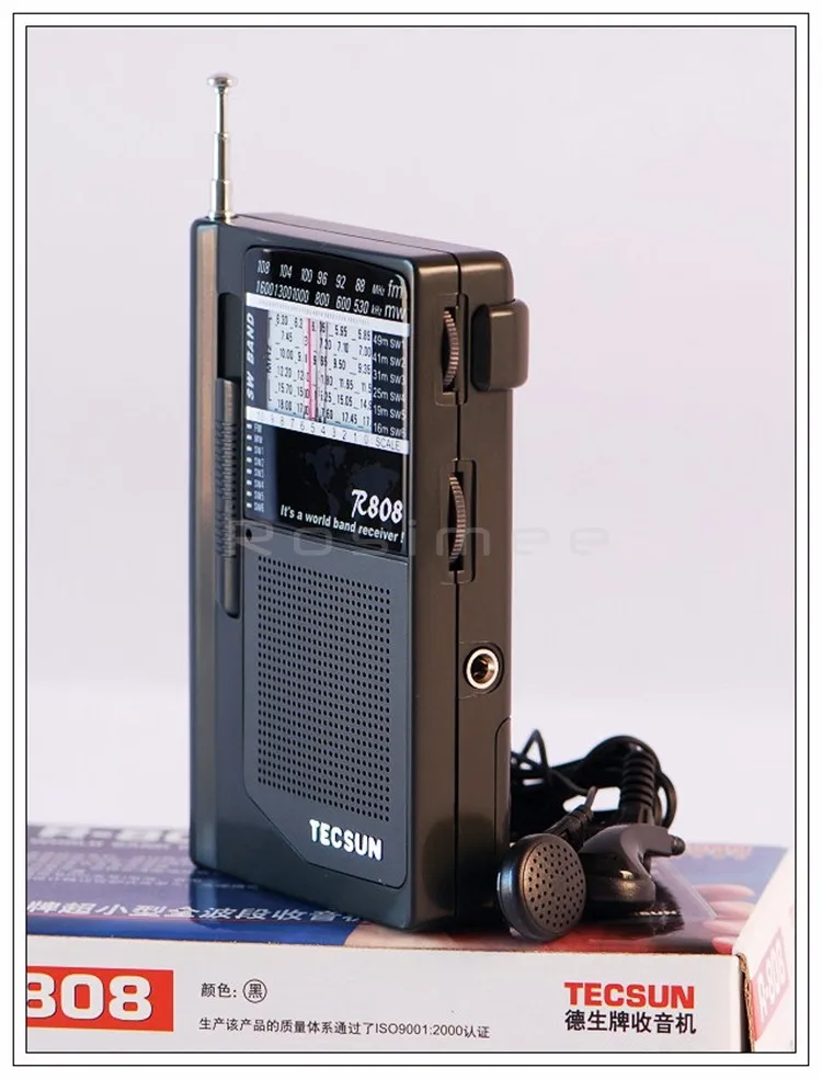 Мини TECSUN R-808 радио FM/MW/SW радио многополосный приемник+ наушники Y4141A R808 цифровой приемник Прямая поставка