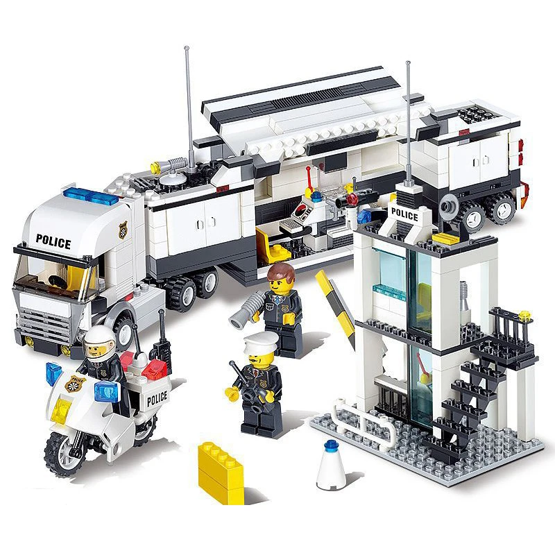 

Police Station Modle Building Blocks Coastal Guard SWAT Truck Motorcycle Bricks Set Toys For Children Compatible Legoed City