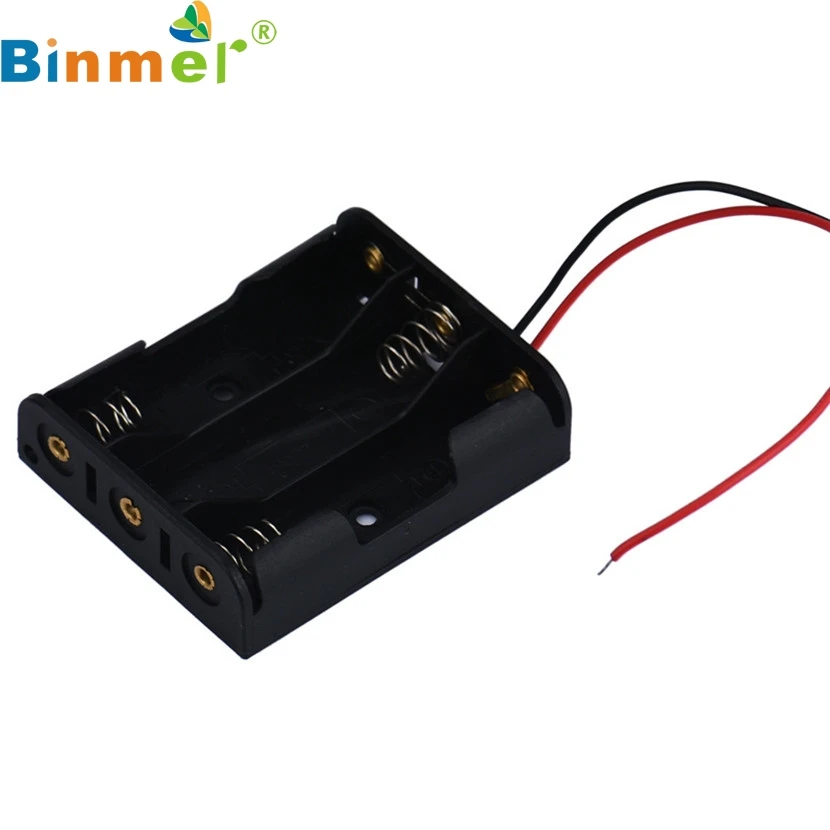 

Binmer Mecall Tech AA Battery Holder Case Box Holder For 3 x AA Black With Wire Leads Plastic Battery Storage Case