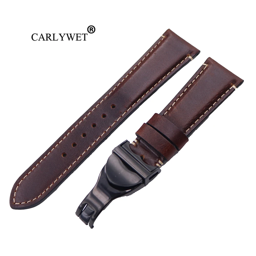 0 : Buy CARLYWET 22mm Wholesale Durable Genuine Leather Wrist Watchband Strap Belt ...