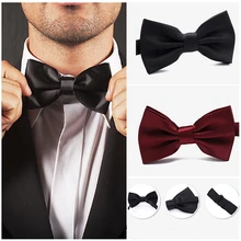 Свадебный галстук-бабочка Жених черные британские Галстуки Галстук-бабочка костюм рубашка красный бант