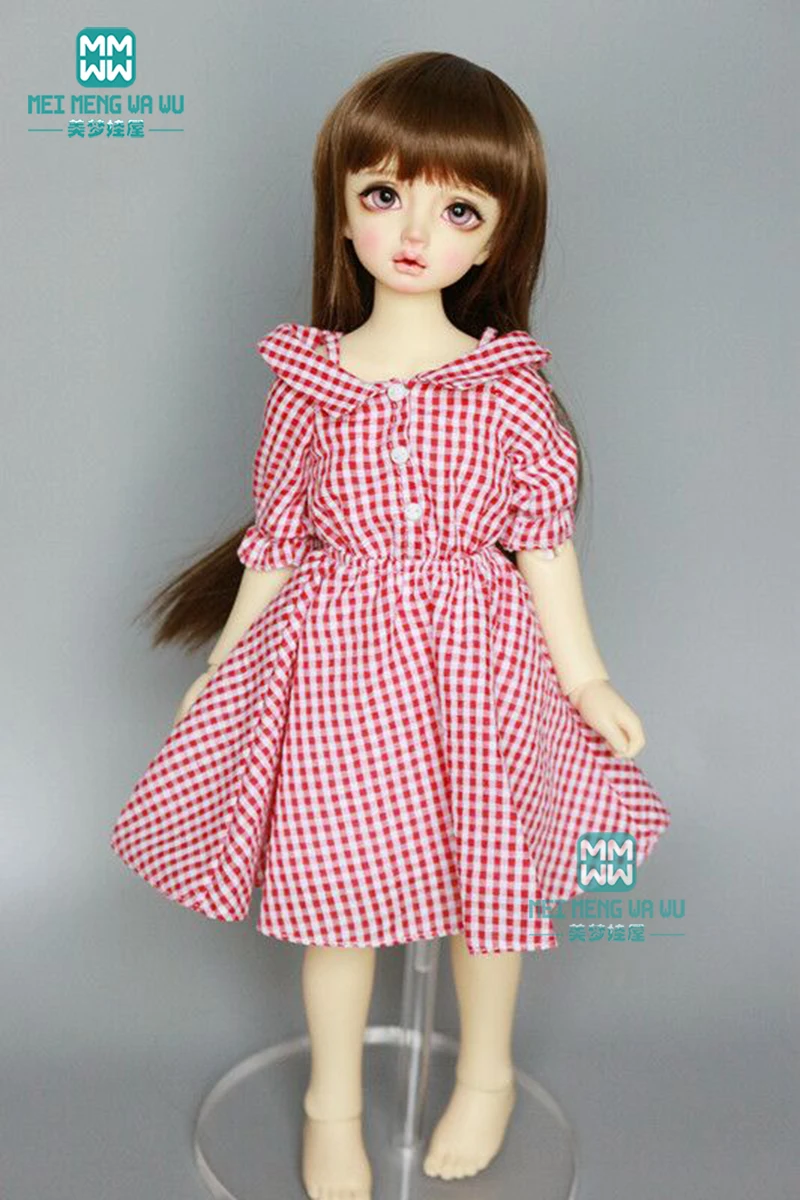 Одежда для куклы bjd подходит для 1/4 43 см MSD bjd кукла хлопок модное платье в клетку