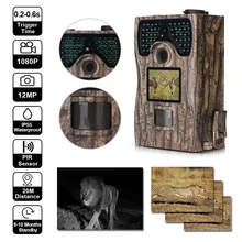 12MP/16MP 1080P охотничья камера с ночным видением, камера для разведения дикой природы до 65 футов/20 м, широкоугольная охотничья игровая камера