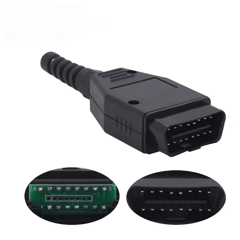 

Universal OBD2 16Pin Male Connector Plug Wiring Car Auto Diagnostic Tools Drop Shipping Support