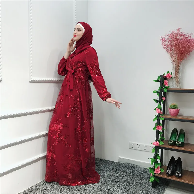 Мусульманская кружевная вышивка Bronzing abaya полное платье кардиган-кимоно длинные халаты Jubah Ближний Восток Eid Рамадан Исламская одежда