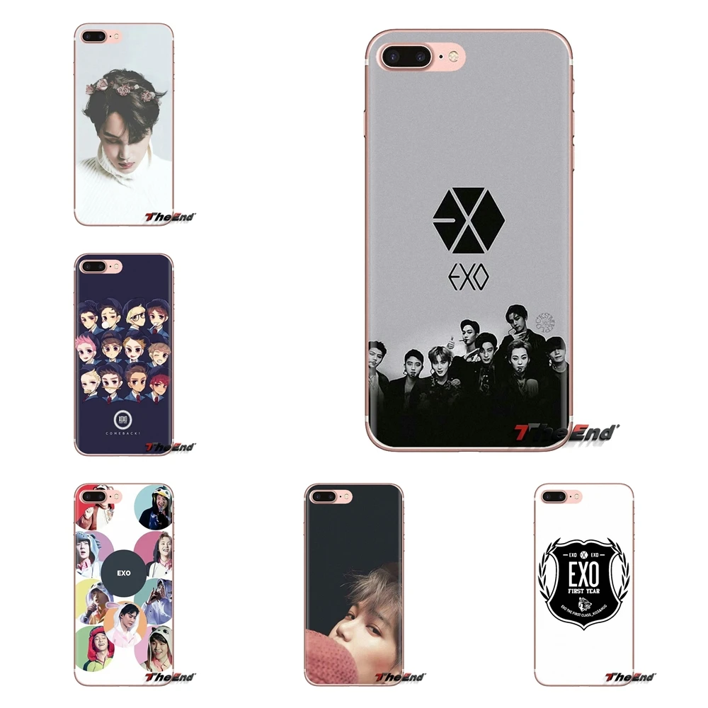 Soft Transparent Cases Covers For Samsung Galaxy J1 J2 J3 J4 J5 J6 J7 J8 Plus 2018 Prime 2015 2016 2017 EXO band k-pop kpop |