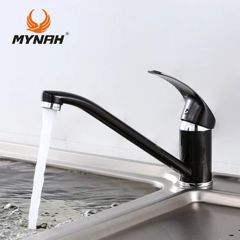 

MYNAH Russia free shipping New Arrival Kitchen faucet Kitchen Tap Single Hole Water Tap torneira cozinha Black M4903I