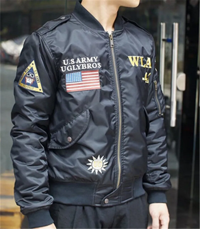 

2018 new uglyBROS UBJ120 MA-1 Air force jacket WLA750 motorcycle jacket warm winter jacket with 5 sets of protective equipment