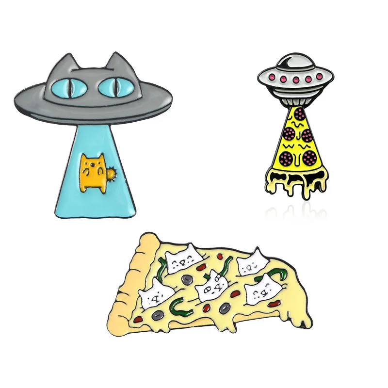 UFO Милая пицца эмалированные булавки космическая вселенная в форме космического