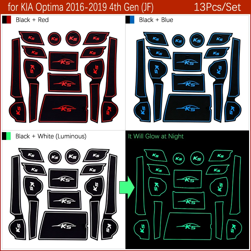 Противоскользящие резиновые коврики ворота Слот коврик для KIA Оптима JF 4th Gen mk4 KIA K5 SW аксессуары наклейки без подставки для чашек
