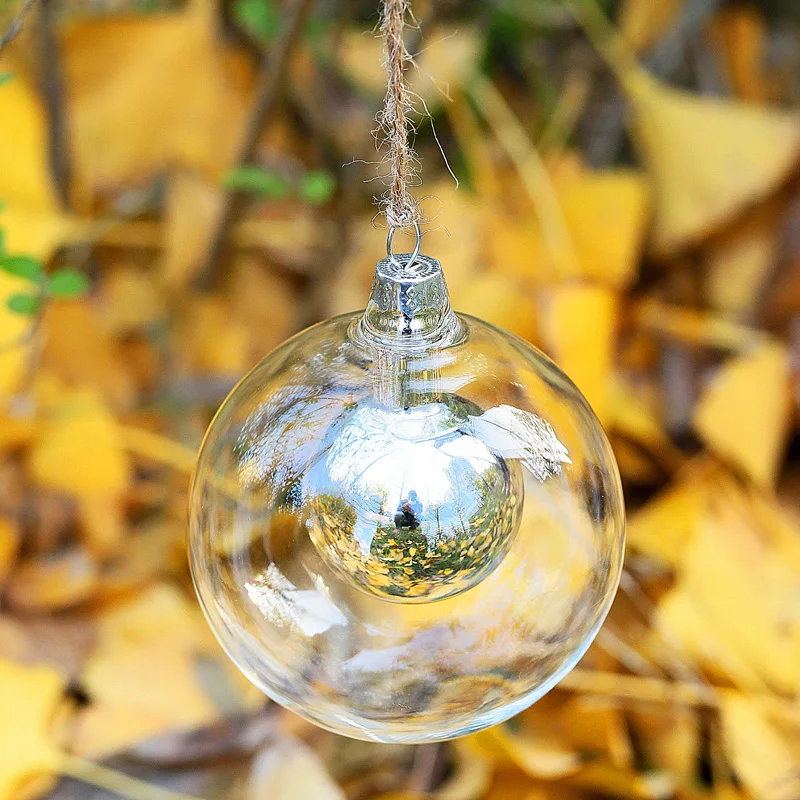 Stylish Double Glass balls Dia8cm wedding baubles decoration christmas