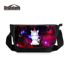 Dispalang внутри хлопок настроить высокое качество печати милые животные Единорог узоры на сумки мессенджер для мальчиков Сумки на пояс для леди