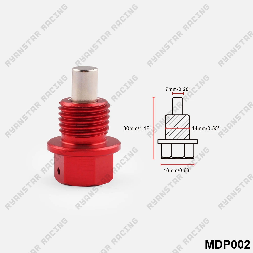 M14* 1,5 Магнитная дренажная масляная пробка Гайка масляного поддона подходит для большинства Honda Mitsubishi Mazda Ford GM Красный Фиолетовый Синий Черный