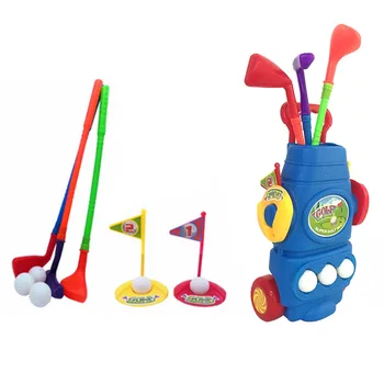 

11Pcs Gift Box Packed Toy Sports Children Plastic Golf Sports Toy Set Kids Golf Game Toy with 3 Clubs 2 Holes 3 Balls 2 Flags