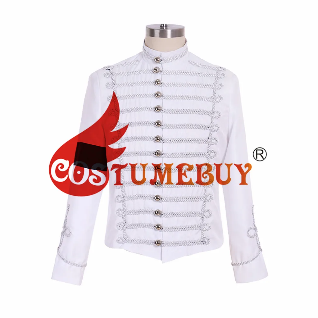 CostumeBuy в стиле Майкла Джексона, белое пальто куртка, костюм для косплея, Майкла Джордана в стиле милитари сценический костюм с курткой L920