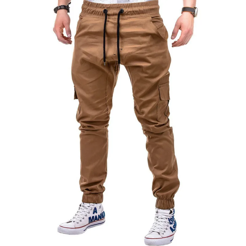 

Mens Joggers New Solid Color Casual Sweatpants Men Streetwear Fashion male trousers Drawstring Side Pocket Men's Casual Pants