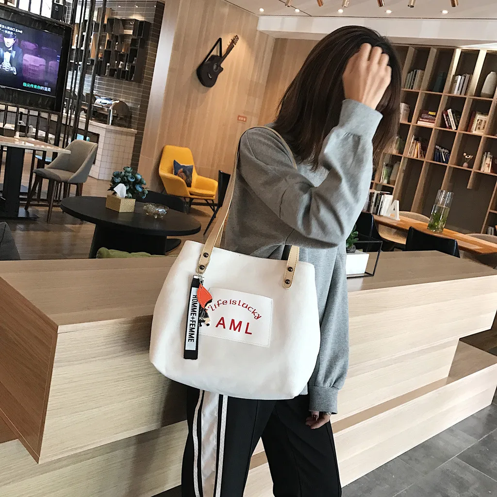 Простая ткань сумки для девочек женская сумка 2019 повседневная Harajuku стиль