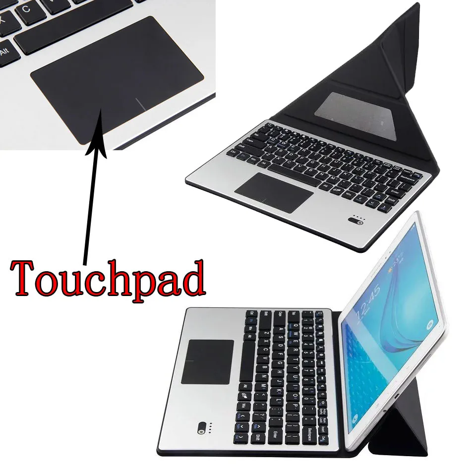 

Universal Ultra Thin Aluminium Dechatable Bluetooth Keyboard w/ Touchpad & Deformable Case For Huawei MediaPad M2 10 A01W T2 Pro