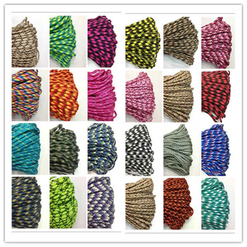 550 Paracord Parachute Cord Lanyard Tent Rope Guyline Mil Spec Type III 7 Strand 25FT For Hiking Camping