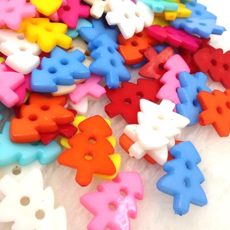 

100pcs Mix Tree Plastic Buttons 17*13mm Sewing Craft 2 Holes PH114