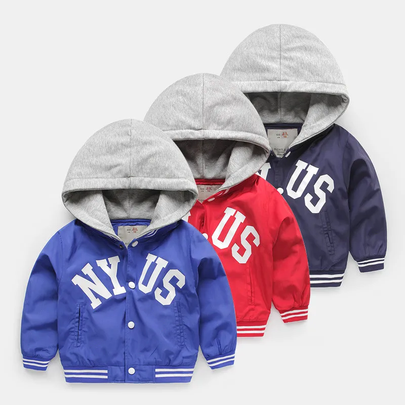 Kids Toddler Boy Jacket Coat Spring Autumn Hooded Windbreaker For