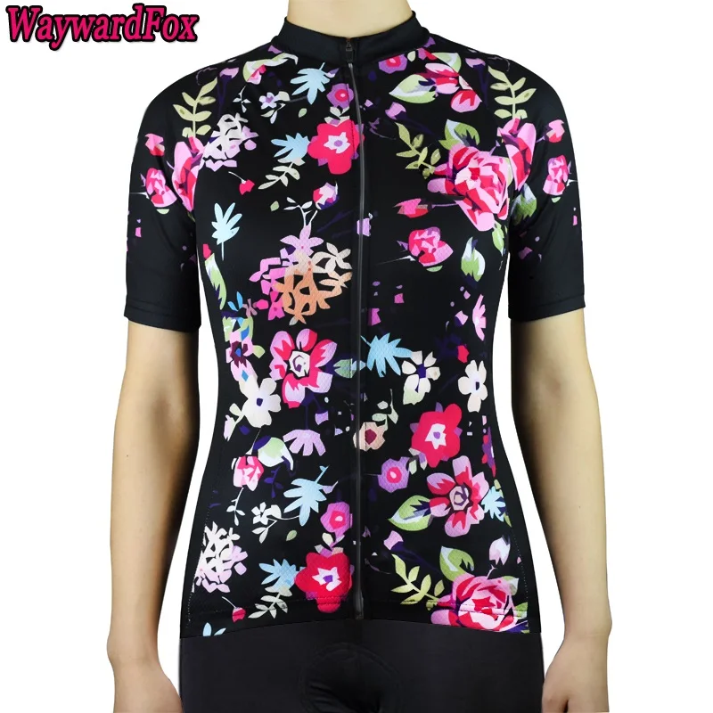 Womens 2017 Colorful Flowers classical BIKE RACE PRO Team Cycling Jersey Breathing Customized
