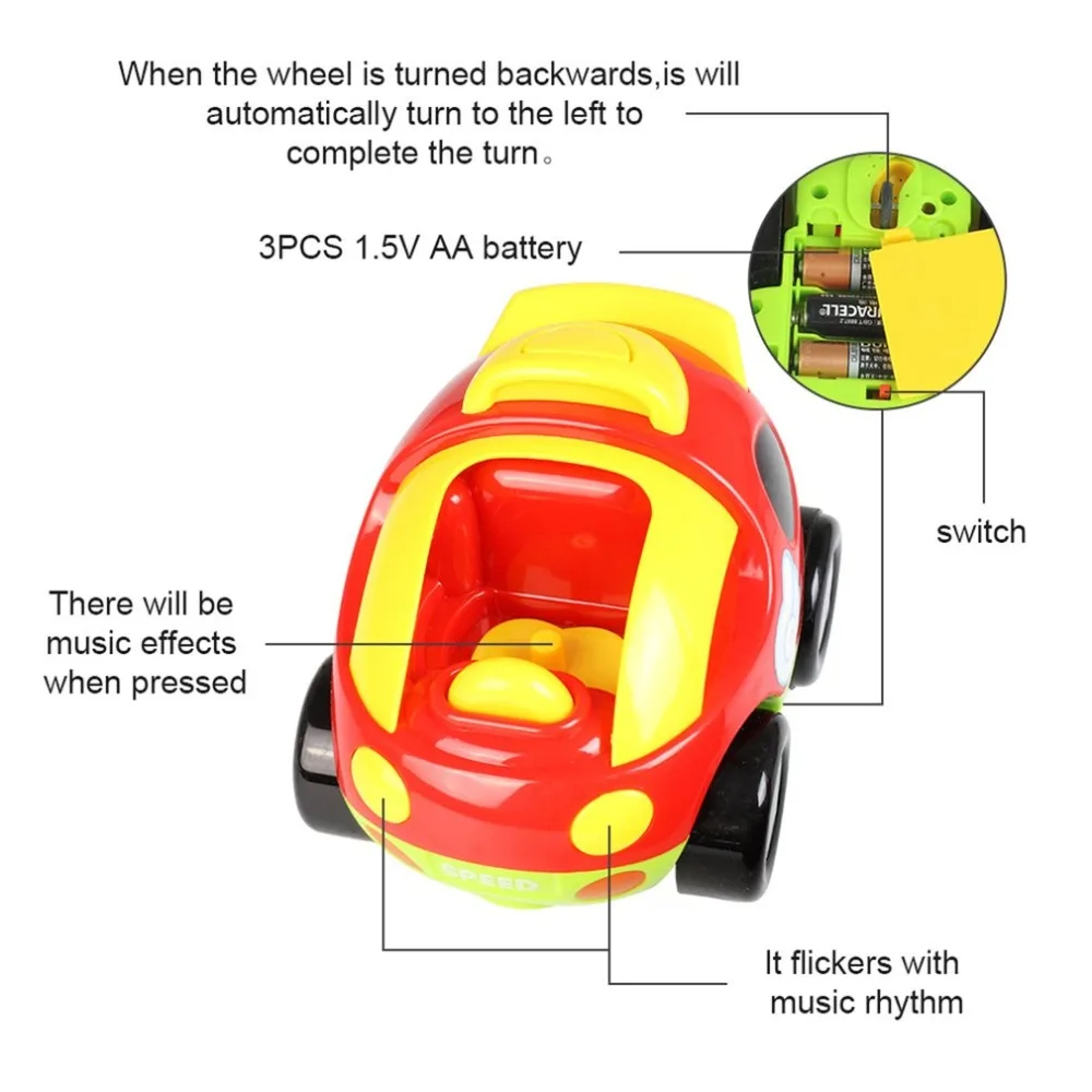 2 канала RC Мультфильм Гоночная машина с музыкой и огнями электрическая радиоуправляемая игрушка для малышей Дети и дети