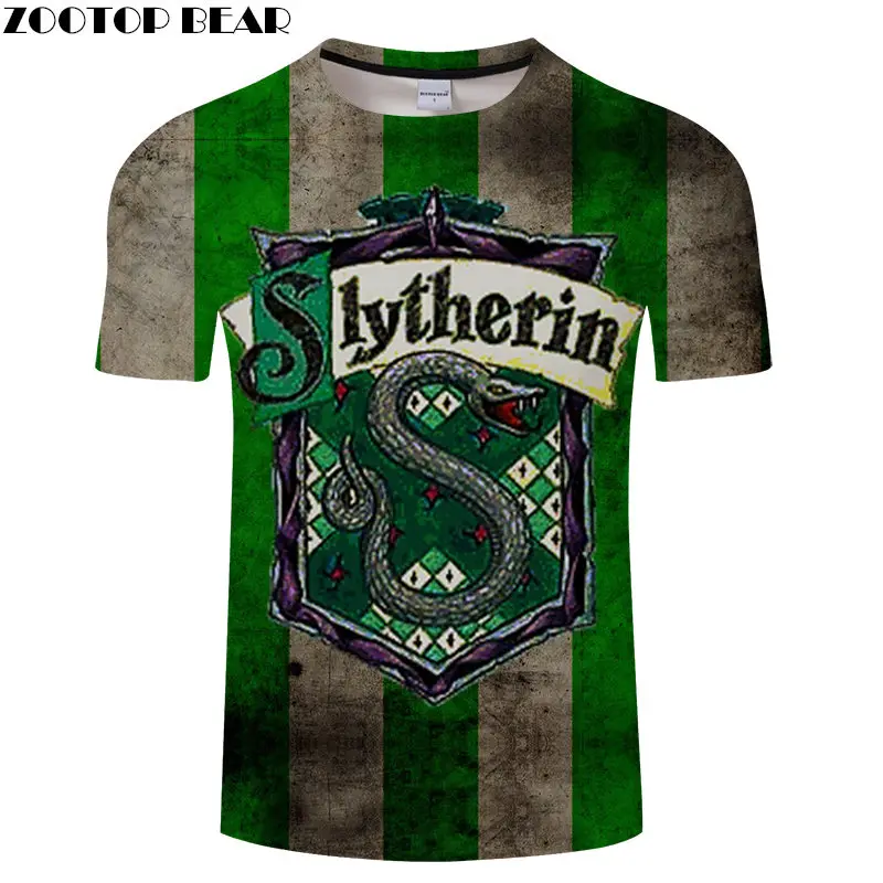 

Snake Slytherin 3D t shirt Travel tshirt Men Vacation t-shirt Tops Tees Funny Short Sleeve Shirt Streetwear Dropship ZOOTOPBEAR