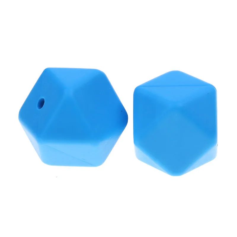 Fkisbox 17MM Hexagon 100pc Silicone Baby Teether Beads BPA Free Newborn Chewing Teething Necklace Babies Jewelry DIY Shower Gift