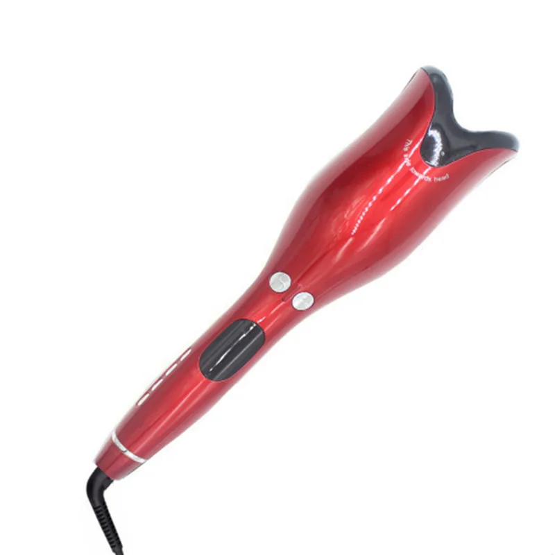 Автоматическая Магия щипцы для завивки волос воздуха бигуди палочка Curl 1 дюйма Вращающийся Утюг красоты, инструменты Титан автоматический прибор для завивки волос Maker - Цвет: red